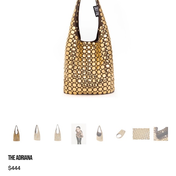 DOTTHZ Handbags - DOTTHZ THE ADRIANA BROWN GOLD STUDDED BAG